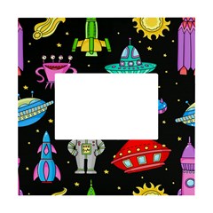Seamless-pattern-with-space-objects-ufo-rockets-aliens-hand-drawn-elements-space White Box Photo Frame 4  X 6  by Salman4z