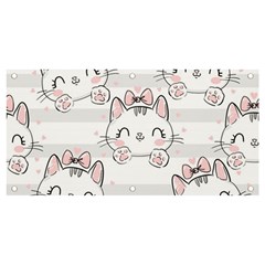 Cat-with-bow-pattern Banner And Sign 4  X 2  by Salman4z