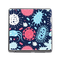 Seamless-pattern-microbes-virus-vector-illustration Memory Card Reader (square 5 Slot) by Salman4z