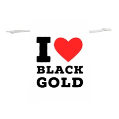 I Love Black Gold Lightweight Drawstring Pouch (m) by ilovewhateva