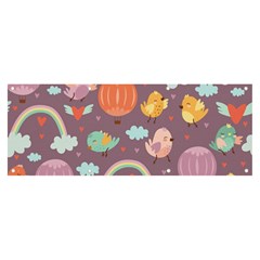 Cute-seamless-pattern-with-doodle-birds-balloons Banner And Sign 8  X 3  by Salman4z