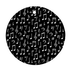 Chalk-music-notes-signs-seamless-pattern Round Ornament (two Sides) by Salman4z
