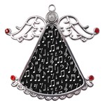 Chalk-music-notes-signs-seamless-pattern Metal Angel with Crystal Ornament Front