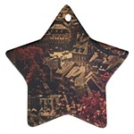 Vintage Cityscape City Retro Old Ornament (Star) Front
