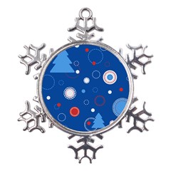 Christmas Pattern Tree Design Metal Large Snowflake Ornament by pakminggu