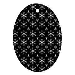 Snowflakes Background Pattern Ornament (oval) by pakminggu
