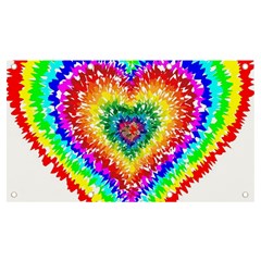 Tie Dye Heart Colorful Prismatic Banner And Sign 7  X 4  by pakminggu