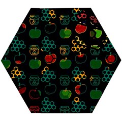 Apples Honey Honeycombs Pattern Wooden Puzzle Hexagon by pakminggu