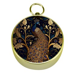 Peacock Plumage Bird  Pattern Graceful Gold Compasses by pakminggu