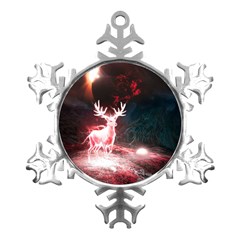 Deer Animal Moon Planet Space Fantasy Metal Small Snowflake Ornament by pakminggu