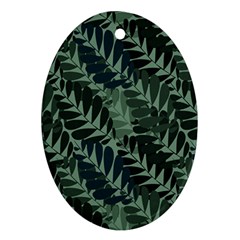 Background Pattern Leaves Texture Design Wallpaper Oval Ornament (two Sides) by pakminggu