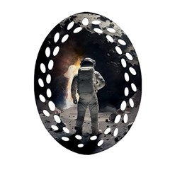 Astronaut Space Walk Oval Filigree Ornament (two Sides) by danenraven