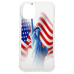 Statue Of Liberty And Usa Flag Art Iphone 12 Mini Tpu Uv Print Case	 by danenraven