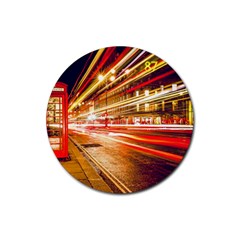 Telephone Booth Red London England Rubber Coaster (round) by Mog4mog4