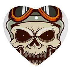 Motorcycle Helmet Skull Clip Art Cranial Skeleton Heart Ornament (two Sides) by Mog4mog4