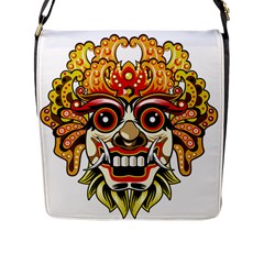 Bali Barong Mask Euclidean Vector Chiefs Face Flap Closure Messenger Bag (l) by Mog4mog4
