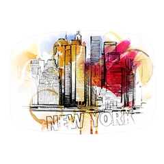 New York City Skyline Vector Illustration Mini Square Pill Box by Mog4mog4