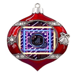 Abstract Sphere Room 3d Design Shape Circle Metal Snowflake And Bell Red Ornament by Mog4mog4