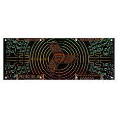 Black And Green Area Rug Neon Genesis Evangelion Computer Communication Banner And Sign 8  X 3  by Bakwanart