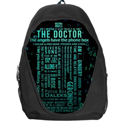 Tardis Doctor Who Technology Number Communication Backpack Bag by Bakwanart