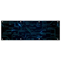 Technology Computer Circuit Boards Electricity Cpu Binary Banner And Sign 9  X 3  by Bakwanart