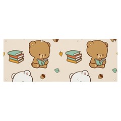 Bear Cartoon Background Pattern Seamless Animal Banner And Sign 8  X 3  by 99art