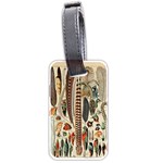 Feathers Birds Vintage Art Luggage Tag (two sides) Front