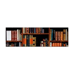 Assorted Title Of Books Piled In The Shelves Assorted Book Lot Inside The Wooden Shelf Sticker Bumper (10 Pack) by 99art