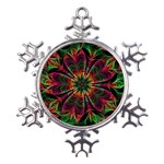 Multicolored Flower Mandala Wallpaper Kaleidoscope Pattern Metal Large Snowflake Ornament Front