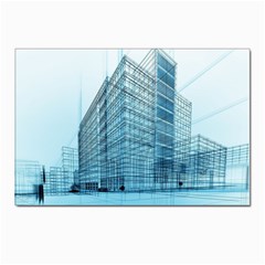 Architecture Blue Drawing Engineering City Modern Building Exterior Postcard 4 x 6  (pkg Of 10) by 99art