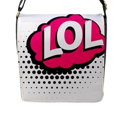 Lol-acronym-laugh-out-loud-laughing Flap Closure Messenger Bag (l) by 99art