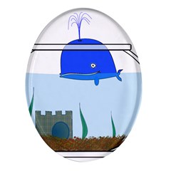 Wal-fish-small-world-lake-sea Oval Glass Fridge Magnet (4 Pack) by 99art