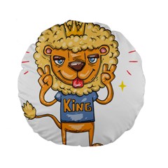 Animation-lion-animals-king-cool Standard 15  Premium Round Cushions by 99art