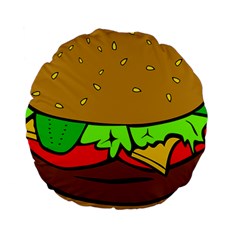 Hamburger-cheeseburger-fast-food Standard 15  Premium Round Cushions by 99art