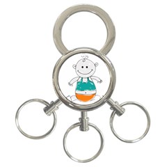 Baby-cute-child-birth-happy 3-ring Key Chain by 99art