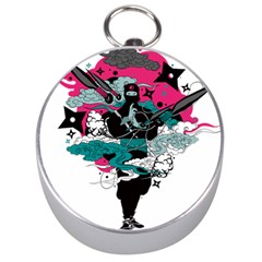 Japan Ninja-japanese-samurai-color- Silver Compasses by 99art