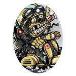 Scooter-motorcycle-boot-cartoon-vector Oval Ornament (Two Sides) Back
