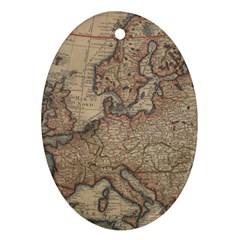 Old Vintage Classic Map Of Europe Ornament (oval) by B30l