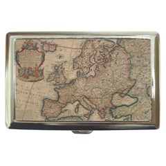 Old Vintage Classic Map Of Europe Cigarette Money Case by B30l