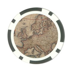 Old Vintage Classic Map Of Europe Poker Chip Card Guard by B30l