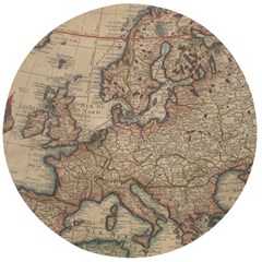 Old Vintage Classic Map Of Europe Wooden Bottle Opener (round) by B30l