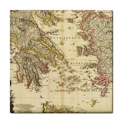 Map Of Greece Archipelago Tile Coaster by B30l