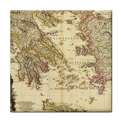 Map Of Greece Archipelago Face Towel by B30l