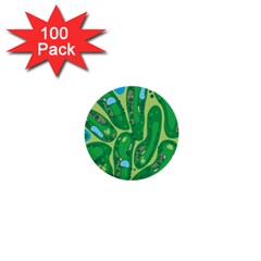 Golf Course Par Golf Course Green 1  Mini Buttons (100 Pack)  by Cowasu