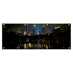 New York Night Central Park Skyscrapers Skyline Banner And Sign 8  X 3  by Cowasu