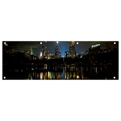 New York Night Central Park Skyscrapers Skyline Banner And Sign 9  X 3  by Cowasu