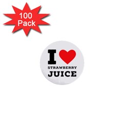 I Love Strawberry Juice 1  Mini Buttons (100 Pack)  by ilovewhateva