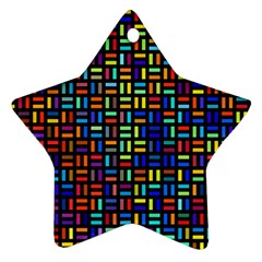 Geometric Colorful Square Rectangle Star Ornament (two Sides) by Bangk1t