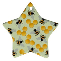 Honey Bee Bees Pattern Star Ornament (two Sides) by Ndabl3x