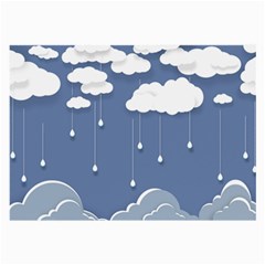 Blue Clouds Rain Raindrops Weather Sky Raining Large Glasses Cloth by Wav3s
